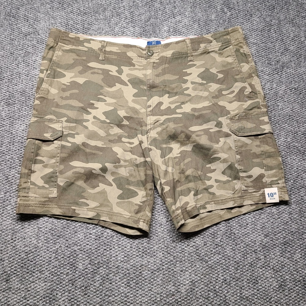 George Mens Green Camo Cargo Shorts Size 46 10 Inch Inseam New With Tags